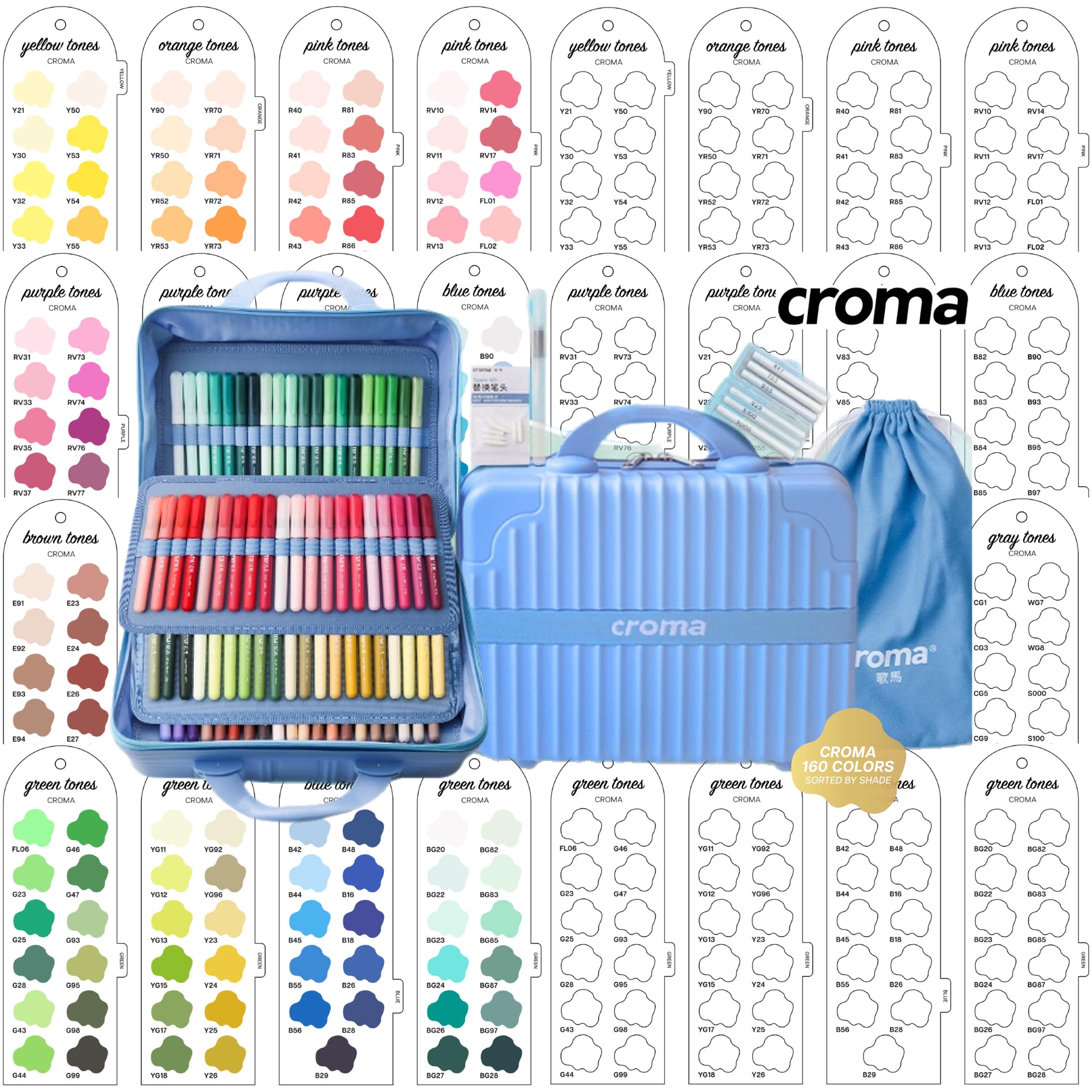 Croma 160-piece Acrylic Brush Markers Swatch - Digital PDF Brush