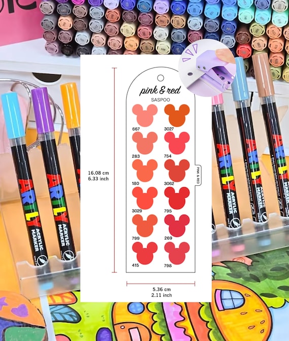 Saspoo Artly 320 Acrylic Brush Markers Swatch - Digital PDF Brush