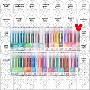 Languo Gel Pens 207-Töne 24-teilige Vorlage Muster Seite Swatch Druckbare Vorlage Sofortiger Download