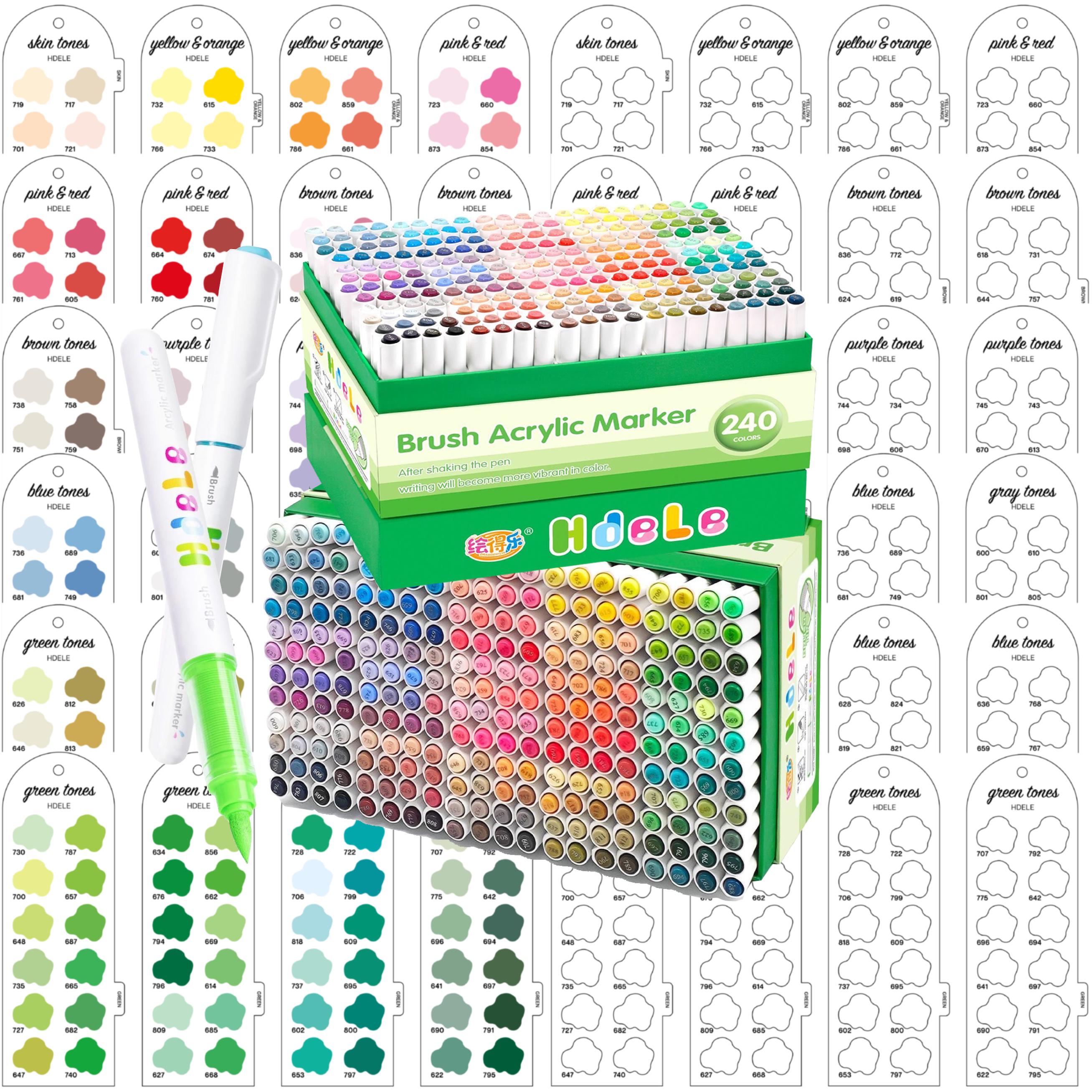 Hdele 240-piece Acrylic Markers Swatch Digital PDF Swatch Template