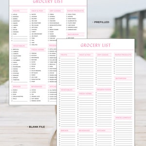 Printable Grocery List | Digital Download | Groceries List | Shopping ...