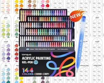 Languo 144 Colors Gel Pens Template Swatch Page Swatch Printable Template Instant Download