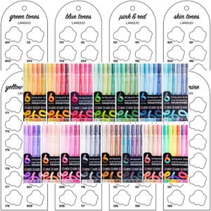 Languo Gel Pens 90-tones Template Swatch Page Swatch Printable Template Instant Download
