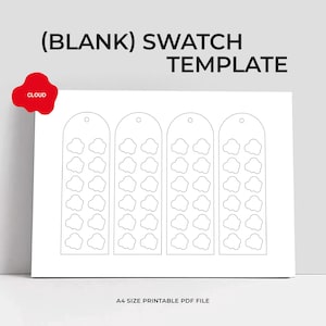 Cloud Blank Swatch Template Acrylic Markers Swatch Template DIY Page Swatch Printable Template Instant Download