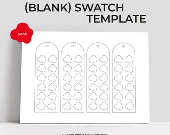 Plantilla de muestra en blanco de nube Plantilla de muestra de marcadores acrílicos Plantilla de muestra de página de bricolaje Plantilla imprimible de muestra Descarga instantánea