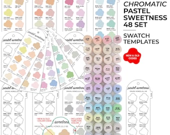 Ohuhu Honolulu B Sweetness Pastel 48 Swatch Card New and Old Codes Ohuhu New Swatch Ohuhu Alcohol Markers Swatch Digital Instant Download