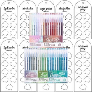 Languo Gel Pens 45-tones 5-piece Template Swatch Page Swatch Printable Template Instant Download