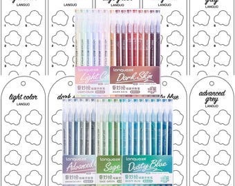 Languo アクリルマーカー見本テンプレート | 14セット | 126色