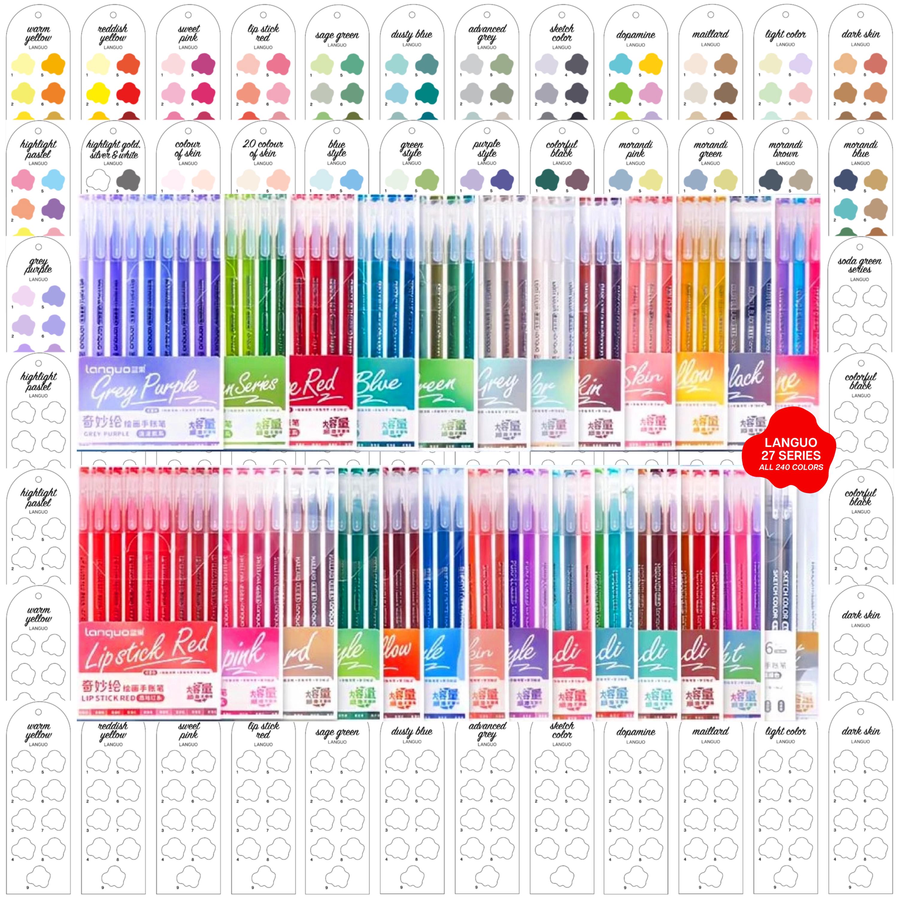 Languo Gel Pens 240 Tones 27 Series Template Swatch Page Swatch