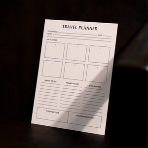 Travel Itinerary Printable | Daily Trip Itinerary | Daily Printable ...