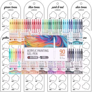 Languo Gel Pens 90-tones Template Swatch Page Swatch Printable Template Instant Download