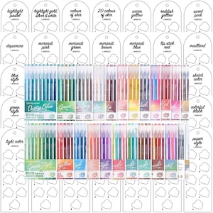 Languo Gel Pens 207-Töne 24-teilige Vorlage Muster Seite Swatch Druckbare Vorlage Sofortiger Download