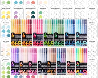 Languo Gel Pens 90-tones Template Swatch Page Swatch Printable Template Instant Download