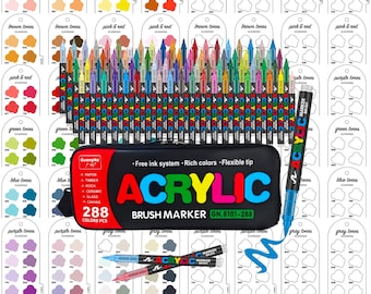 GuangNa 240ピース アクリルブラシマーカー スウォッチ - デジタルPDF