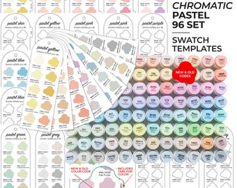 Ohuhu Honolulu Pastel 96 Swatch Card New and Old Codes Ohuhu New Swatch Ohuhu Alcohol Markers Swatch Digital Instant Download