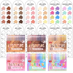Guangna Skin Macaron 72 Markers Swatch PDF Brush Markers Swatch Template Single Page Color Swatch Printable Template Instant Download