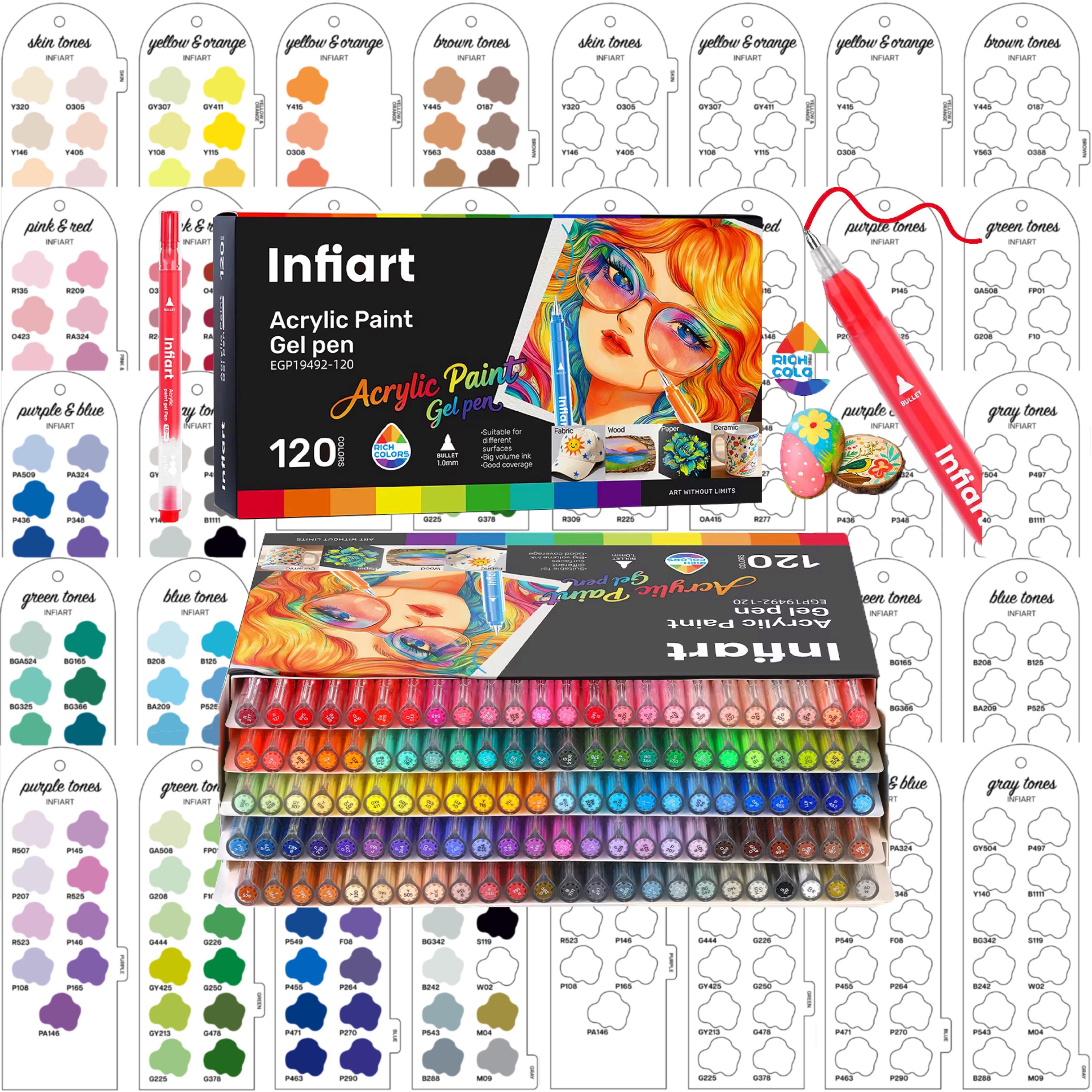 Infiart 120-piece Gel Pens Swatch - Digital PDF Brush Markers