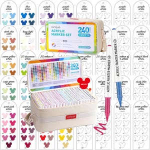 Languo 240-piece Acrylic Brush Markers Swatch - Digital PDF Brush Markers Swatch Template Color Swatch Printable Template Instant Download