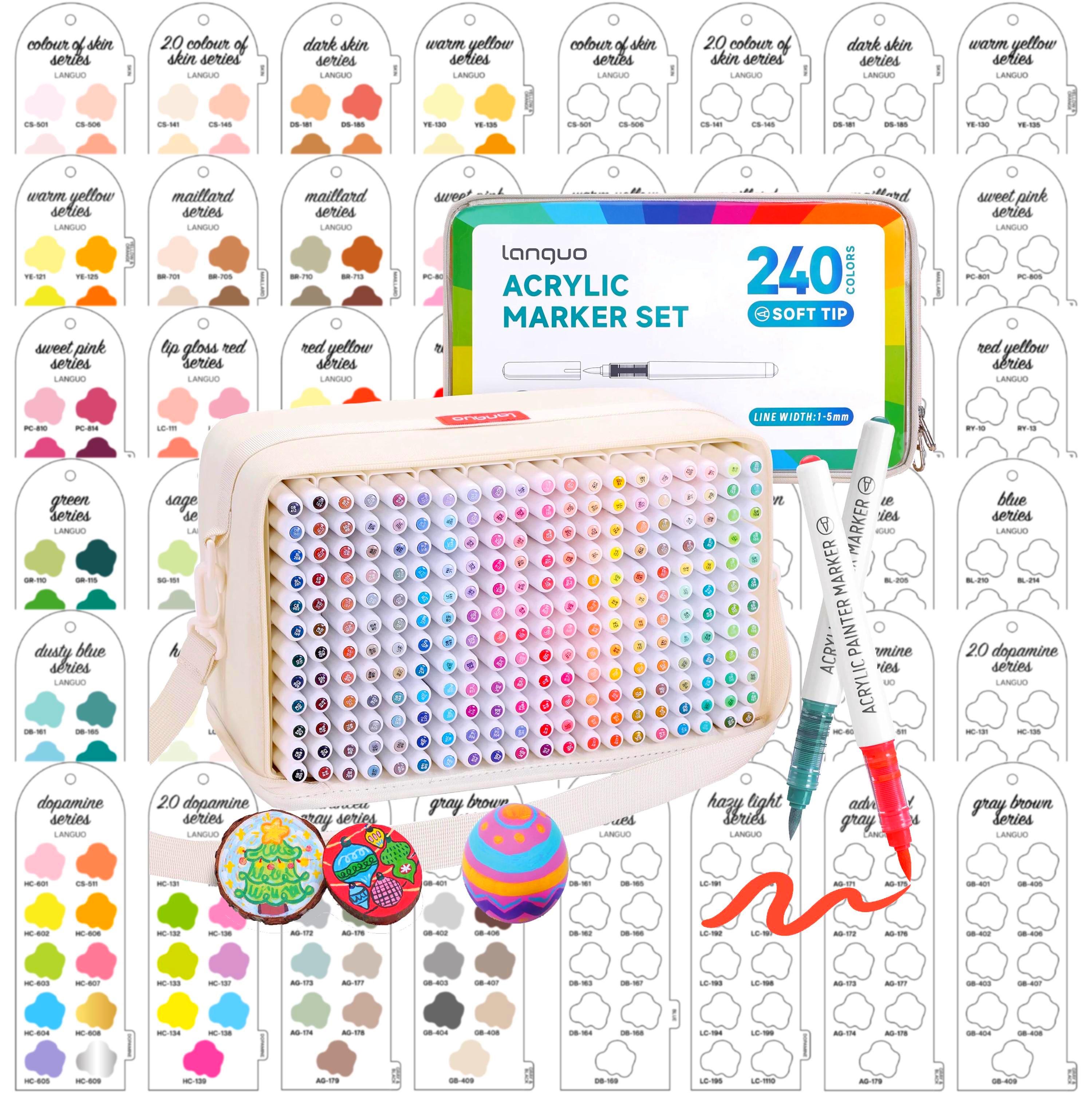 Languo 240-piece Acrylic Brush Markers Swatch - Digital PDF Brush