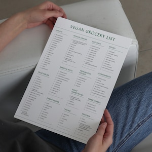 Healthy Grocery List Printable Vegan Grocery Checklist Digital Vegetarian Shopping List Plant Based Food List PDF image 2