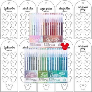 Languo Gel Pens 45-tones 5-piece Template Swatch Page Swatch Printable Template Instant Download