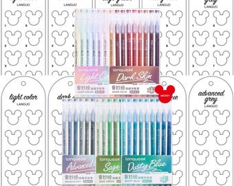 Languo アクリルマーカー見本テンプレート | 14セット | 126色