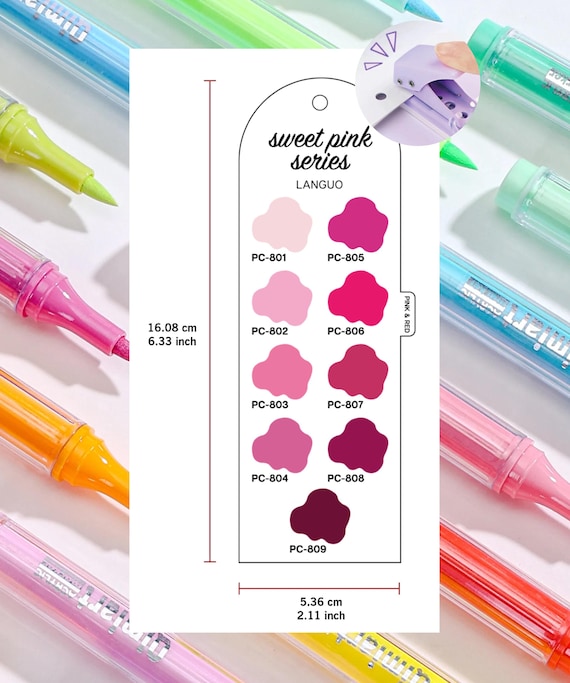 Buy Languo X Qimiart 126 Colors Acrylic Markers Swatch Template