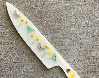 Decorative White Costume Knife with Luna Butterflies | Cottagecore Fairy Knife