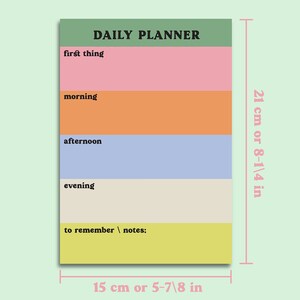 Time Blocking Daily Planner A5 Notepad Rainbow Colour Block | Desk Pad ...