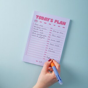 A5 Daily Planner Pad Lilac & Plum Hourly Planner Notepad | To-Do List | WFH Desk Pad | Productivity Pad | Everyday Planner | Magnetic Pad image 4