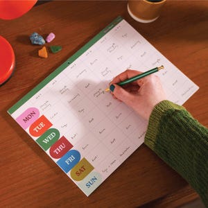 Planner Pad Weekly or Monthly  | WFH Desk Planner | To-Do List Desk Pad Planner | Undated Planner | Bright and Colorful