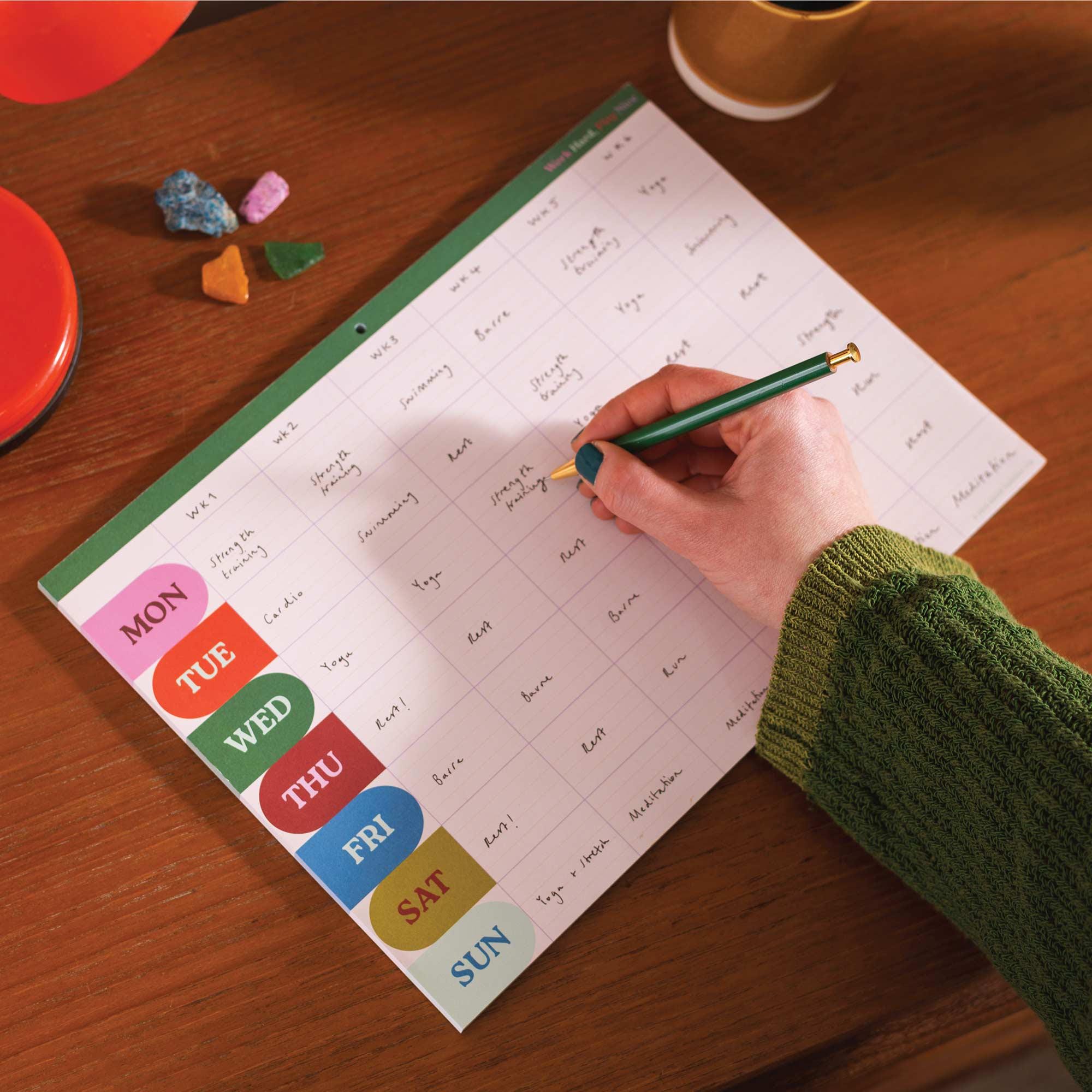 Planner Pad Weekly or Monthly  | WFH Desk Planner | To-Do List Desk Pad Planner | Undated Planner | Bright and Colorful