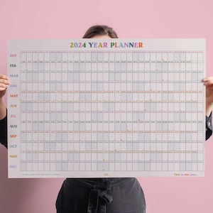 2024 Year Wall Planner Landscape Colourful | This Is The Year | 2024 Year Planner | 2024 Monthly Planner | Year to View