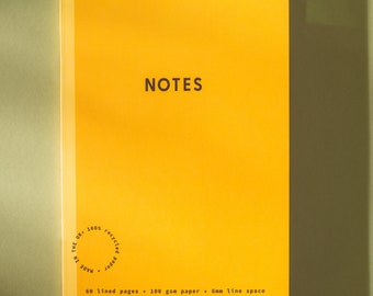 A5 Lined Notebook Sunflower Yellow | Ruled Journal | Recycled Paper | Daily Planner | Ruled Notebook | Eco