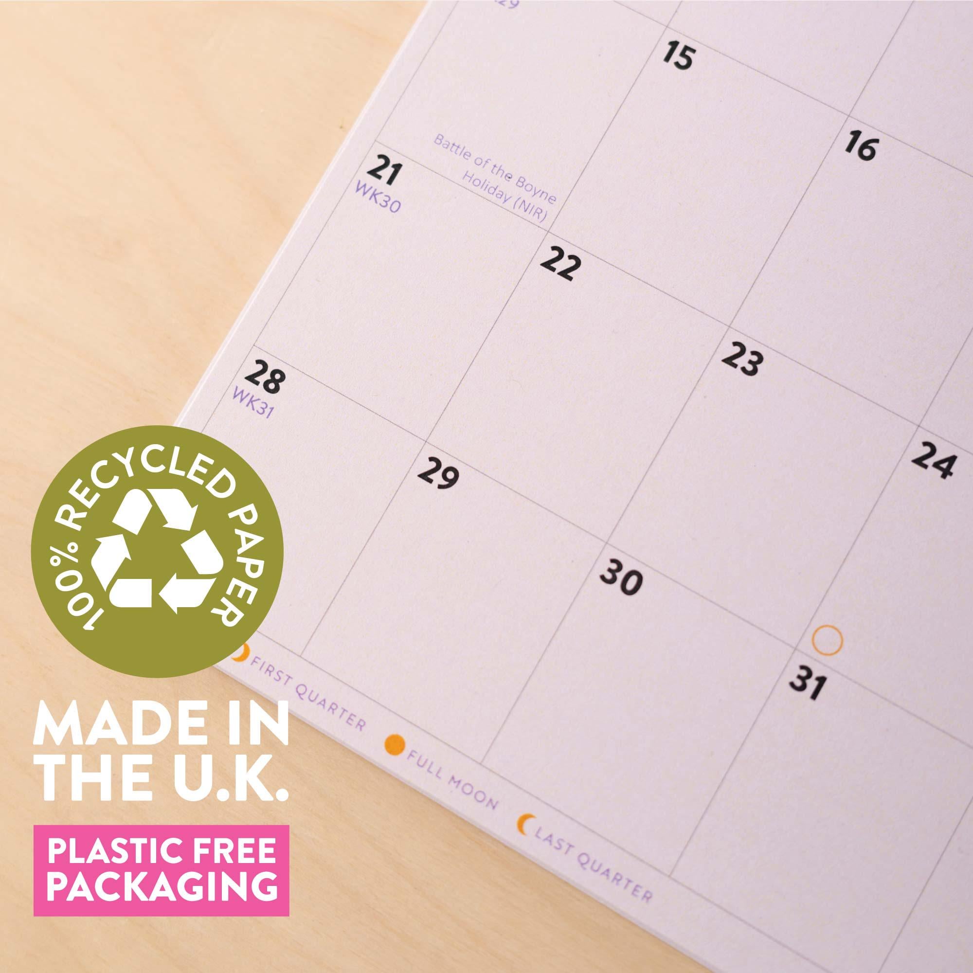 2025 Calendar Simply Bright 12 Month Hanging Calendar | Minimalist Calendar | A4 Wall Calendar | Colour Block Calendar