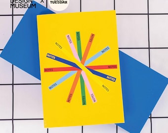 A5 Starburst Design Museum Notebook | Ruled Journal | Recycled Paper | UK Made Stationery | Recycled Paper Journal | Colourful Notes