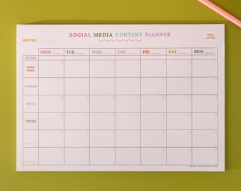 Social Media Content Weekly Planner | Small business Success planner | Instagram TikTok planner |   Content Calendar | Printed Planner Pad