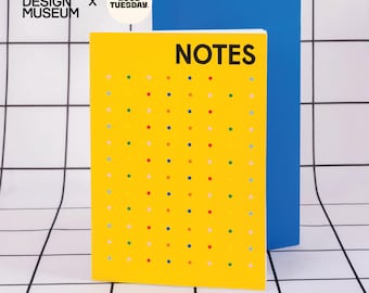 A5 Dotted Grid Design Museum Notebook | Ruled Journal | Recycled Paper | UK Made Stationery | Recycled Paper Journal | Colourful Notes