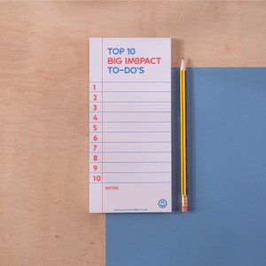 Slim To-Do List & Notepad Red and Blue School Days Deskpad | Tear Off Notepad | Magnetic Planner Pad | WFH Desk Pad | Productivity Pad