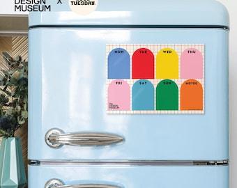 Large A3 Design Museum Magnetic Weekly Planner | Arches & Grids | Fridge Magnet Planner | Wipeable Reusable