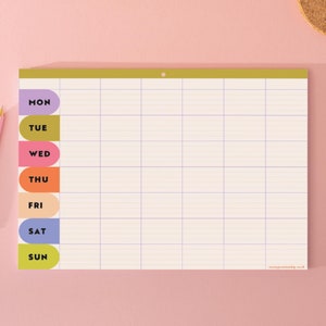 A4 Weekly & Monthly Planner Pad WFH Desk Planner | Bright Arches | Monthly Planner | To-Do List Desk Pad Planner | Undated Planner