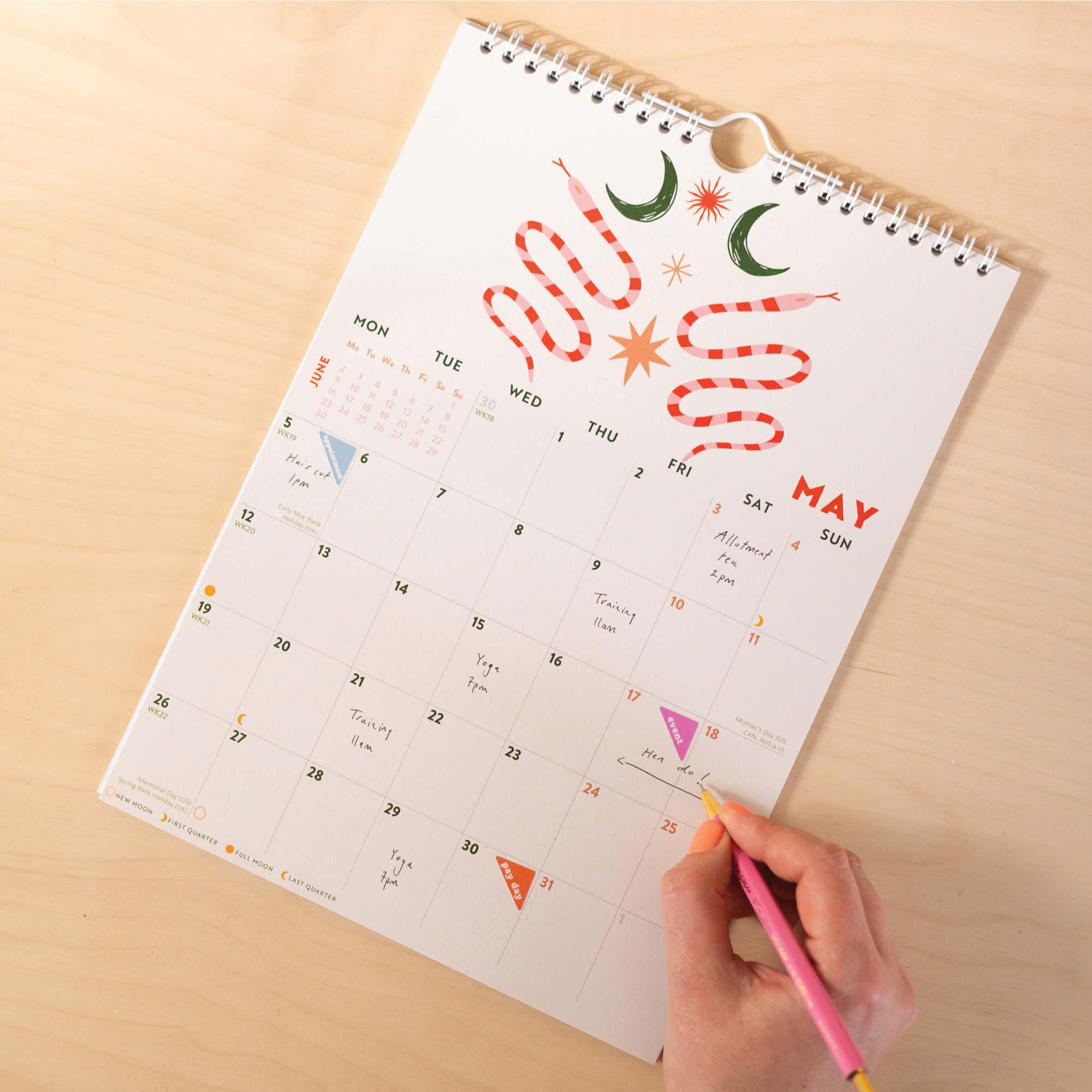 2025 Year Calendar Desert Dreams | A4 Monthly Planner | Boho Art Planner | 12 Month Hanging Calendar