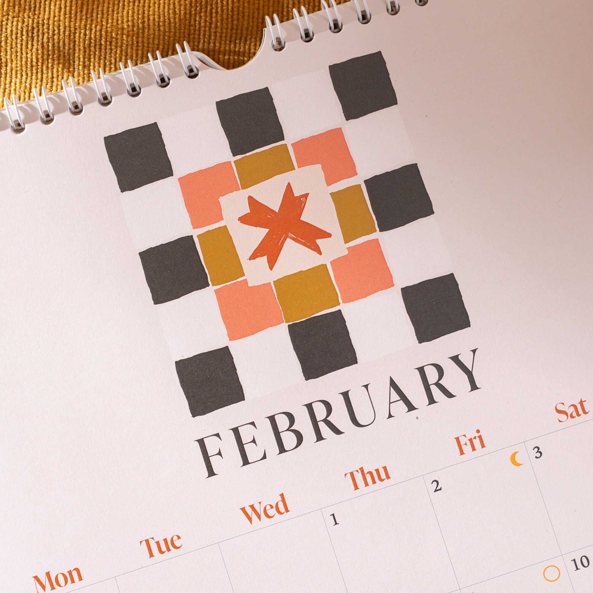 2024 Calendar Patchwork Quilt Folk Art Calendar Wall Art Etsy