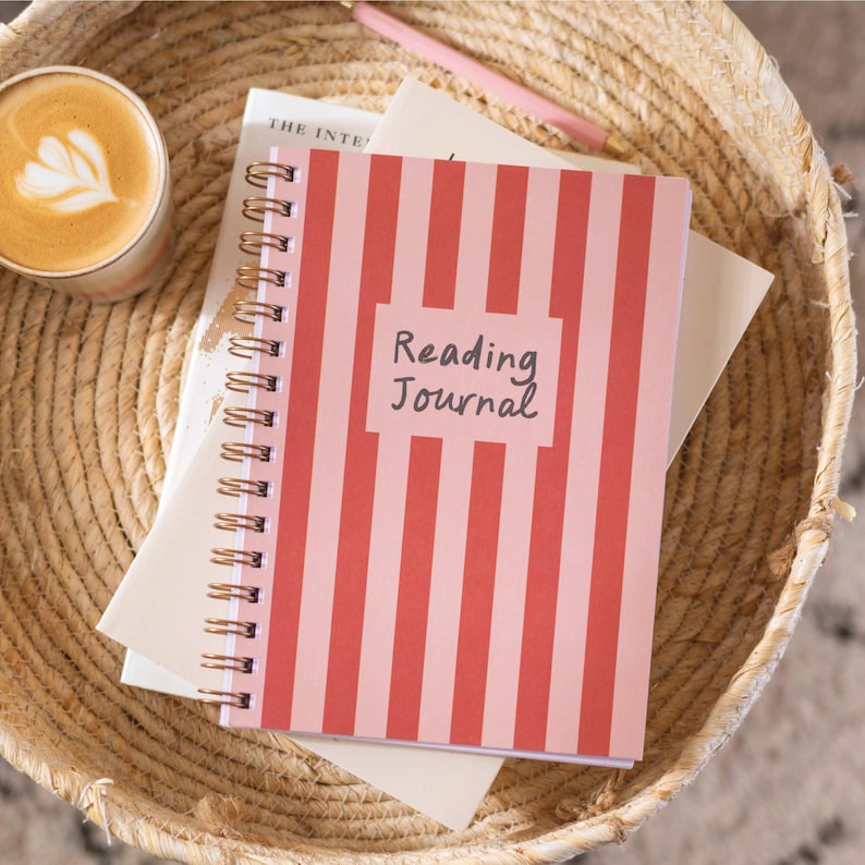A5 reading journal. TBR list. Book Reviews. 100% Recycled Paper. Made in the UK.