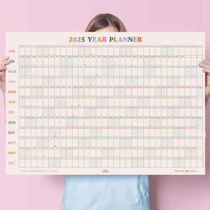 2025 Year Wall Planner Landscape Colourful | This Is The Year | 2025 Year Planner | 2025 Monthly Planner | Year to View