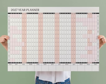 2027 Large A1 Wall Planner | Landscape | Minimalist | Simple Year Planner | Annual Wall Calendar | Home Office Organiser