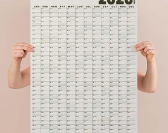 2026 Year Wall Planner | Black & White | Portrait | Minimalist Aesthetic  | Year to View Calendar | Stylish Planner | Recycled Paper