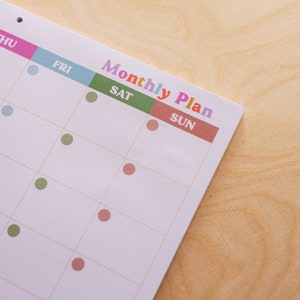 a4 monthly planner pad. use for fitness, school, work and family life. 52 pages. 100% recycled paper. made in the UK.