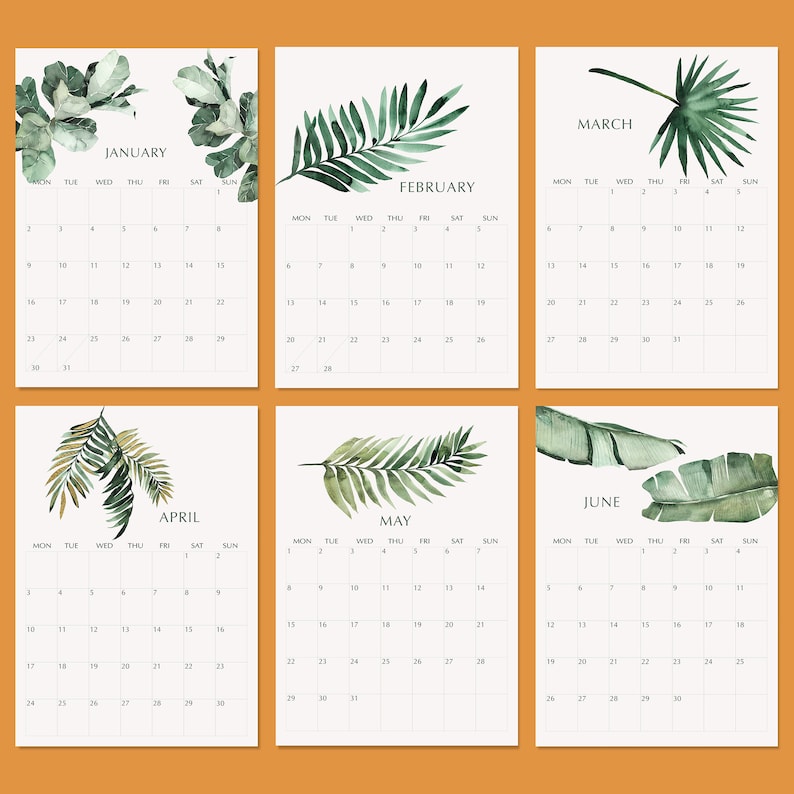 2023 Botanical Wall Calendar 12 Month Hanging Calendar - Etsy Australia