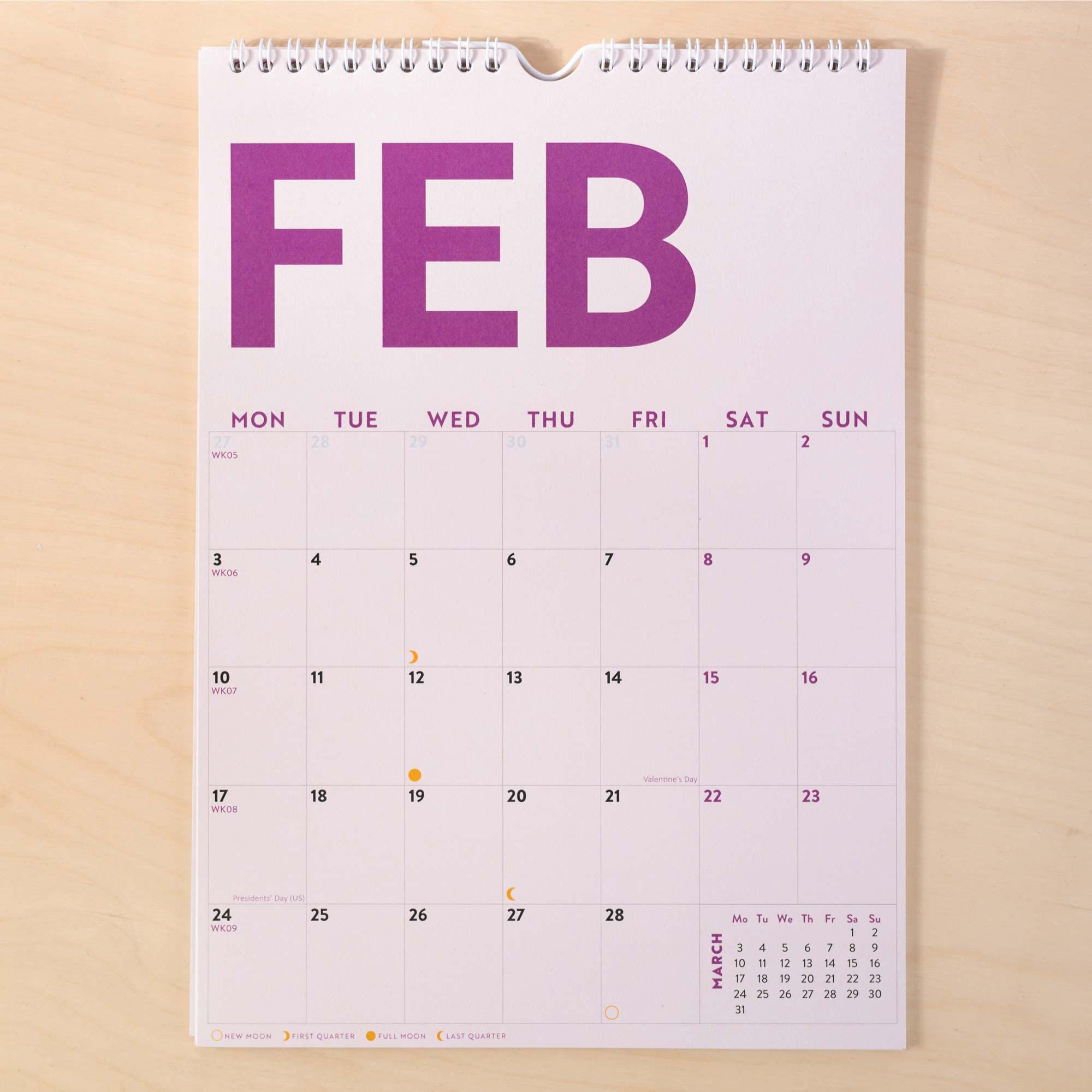 2025 Calendar Simply Bright 12 Month Hanging Calendar | Minimalist Calendar | A4 Wall Calendar | Colour Block Calendar